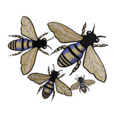 Maxbell 4 Pieces Bee Insect Shape Embroidery Fabric Applique Patch for Sewing on Clothes Costume