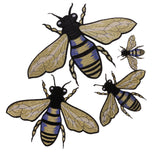 Maxbell 4 Pieces Bee Insect Shape Embroidery Fabric Applique Patch for Sewing on Clothes Costume