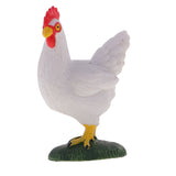 Maxbell Environmental PVC Realistic Zoo Figures Jungle Farm Animals Cock Figurine Kids Toy Party Bag Favor White