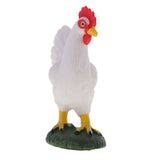 Maxbell Environmental PVC Realistic Zoo Figures Jungle Farm Animals Cock Figurine Kids Toy Party Bag Favor White