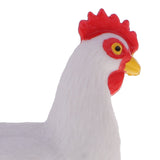 Maxbell Environmental PVC Realistic Zoo Figures Jungle Farm Animals Cock Figurine Kids Toy Party Bag Favor White