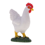 Maxbell Environmental PVC Realistic Zoo Figures Jungle Farm Animals Cock Figurine Kids Toy Party Bag Favor White