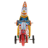 Maxbell Clown On Motorcycle Tin Toy Collectible Clockwork Wind Up Toys for Kids Gift