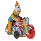Maxbell Clown On Motorcycle Tin Toy Collectible Clockwork Wind Up Toys for Kids Gift
