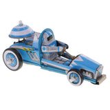 Maxbell Vintage Tin Toys Race Car Racer Model with Wind Up Key Collectible Gifts