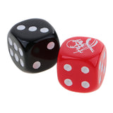 Maxbell 20 Pieces 16mm D6 Dice Six Sided Die Black+Red with White Numbers for Boardgame Accessories