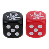 Maxbell 20 Pieces 16mm D6 Dice Six Sided Die Black+Red with White Numbers for Boardgame Accessories