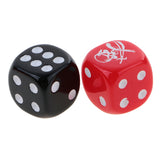 Maxbell 20 Pieces 16mm D6 Dice Six Sided Die Black+Red with White Numbers for Boardgame Accessories