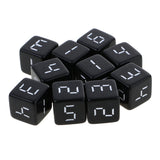 Maxbell 10 Pieces 16mm D6 Dice Six Sided Die Black with White Numbers for RPG & Board Games