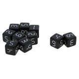 Maxbell 10 Pieces 16mm D6 Dice Six Sided Die Black with White Numbers for RPG & Board Games