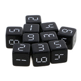 Maxbell 10 Pieces 16mm D6 Dice Six Sided Die Black with White Numbers for RPG & Board Games