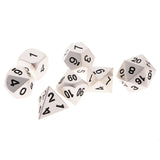 Maxbell 7Pcs Digital Silver Dice Multi-sided D4-D20 for Party Board Game w/ Case Toy