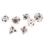 Maxbell 7Pcs Digital Silver Dice Multi-sided D4-D20 for Party Board Game w/ Case Toy