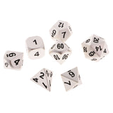 Maxbell 7Pcs Digital Silver Dice Multi-sided D4-D20 for Party Board Game w/ Case Toy