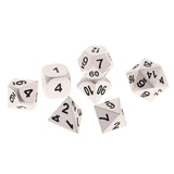 Maxbell 7Pcs Digital Silver Dice Multi-sided D4-D20 for Party Board Game w/ Case Toy