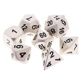 Maxbell 7Pcs Digital Silver Dice Multi-sided D4-D20 for Party Board Game w/ Case Toy