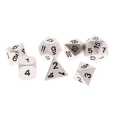 Maxbell 7Pcs Digital Silver Dice Multi-sided D4-D20 for Party Board Game w/ Case Toy