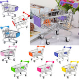 Maxbell Kids Children Pretend Play Mini Shopping Entertainment Fun Cart Trolley Home Room Office Decor Toy Gift Sky Blue