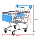 Maxbell Kids Children Pretend Play Mini Shopping Entertainment Fun Cart Trolley Home Room Office Decor Toy Gift Sky Blue