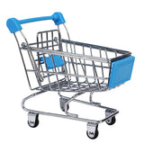 Maxbell Kids Children Pretend Play Mini Shopping Entertainment Fun Cart Trolley Home Room Office Decor Toy Gift Sky Blue