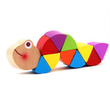 Maxbell Wooden Twisting Worm Caterpillar Toy Educational Gift for Kids Baby Toddler