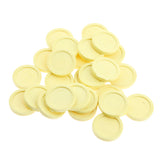 Maxbell Set of 24 Pieces Plastic Currency Chips Poker Casino Chips Board Game with Crown Pattern DIY Craft Party Fun Yellow