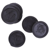 Maxbell Set of 24 Pieces Plastic Currency Chips Poker Casino Chips Board Game with Crown Pattern DIY Craft Party Fun Black