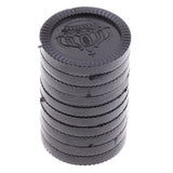 Maxbell Set of 24 Pieces Plastic Currency Chips Poker Casino Chips Board Game with Crown Pattern DIY Craft Party Fun Black