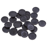 Maxbell Set of 24 Pieces Plastic Currency Chips Poker Casino Chips Board Game with Crown Pattern DIY Craft Party Fun Black