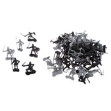 Maxbell 60 pcs/lot Sliver Black Warriors Medieval Soldiers Military Figures Toy