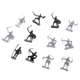 Maxbell 60 pcs/lot Sliver Black Warriors Medieval Soldiers Military Figures Toy