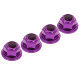 Maxbell For RC HSP 122049 Aluminum Nylon Nut Purple For 1:10 Upgrade Parts 4 PCS