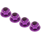 Maxbell For RC HSP 122049 Aluminum Nylon Nut Purple For 1:10 Upgrade Parts 4 PCS