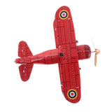 Maxbell Red Wind Up Clockwork Army Aircraft Tin Toy Collectible Gift Home Decor