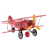 Maxbell Red Wind Up Clockwork Army Aircraft Tin Toy Collectible Gift Home Decor