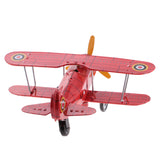 Maxbell Red Wind Up Clockwork Army Aircraft Tin Toy Collectible Gift Home Decor