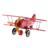 Maxbell Red Wind Up Clockwork Army Aircraft Tin Toy Collectible Gift Home Decor