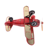 Maxbell Red Wind Up Clockwork Army Aircraft Tin Toy Collectible Gift Home Decor