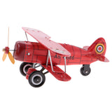 Maxbell Red Wind Up Clockwork Army Aircraft Tin Toy Collectible Gift Home Decor