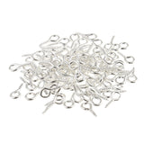 Maxbell 200Pieces Mixed Size Silver Metal Eye Pins Screws Eyelets For Jewelry Making Crafts Findings