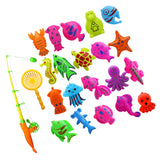 Maxbell 22Pcs Magnetic Fishing Toy Fish Model Set Bath Time Baby Kid Pretend Play Educational