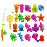 Maxbell 22Pcs Magnetic Fishing Toy Fish Model Set Bath Time Baby Kid Pretend Play Educational