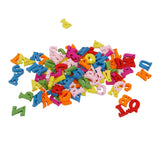 Maxbell 200 Pieces Wooden Capital Letters and Numbers Sewing Buttons Pendants DIY Crafts