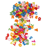 Maxbell 200 Pieces Wooden Capital Letters and Numbers Sewing Buttons Pendants DIY Crafts