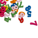 Maxbell 200 Pieces Wooden Capital Letters and Numbers Sewing Buttons Pendants DIY Crafts