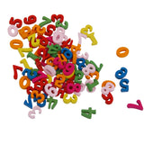 Maxbell 200 Pieces Wooden Capital Letters and Numbers Sewing Buttons Pendants DIY Crafts