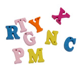 Maxbell 200 Pieces Wooden Capital Letters and Numbers Sewing Buttons Pendants DIY Crafts