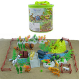 Maxbell Pack of 100 Plastic Zoo Animal Model Hippo Lion Tiger Tree Model Kid Party Bag Fillers