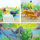 Maxbell Pack of 100 Plastic Zoo Animal Model Hippo Lion Tiger Tree Model Kid Party Bag Fillers
