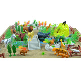 Maxbell Pack of 100 Plastic Zoo Animal Model Hippo Lion Tiger Tree Model Kid Party Bag Fillers
